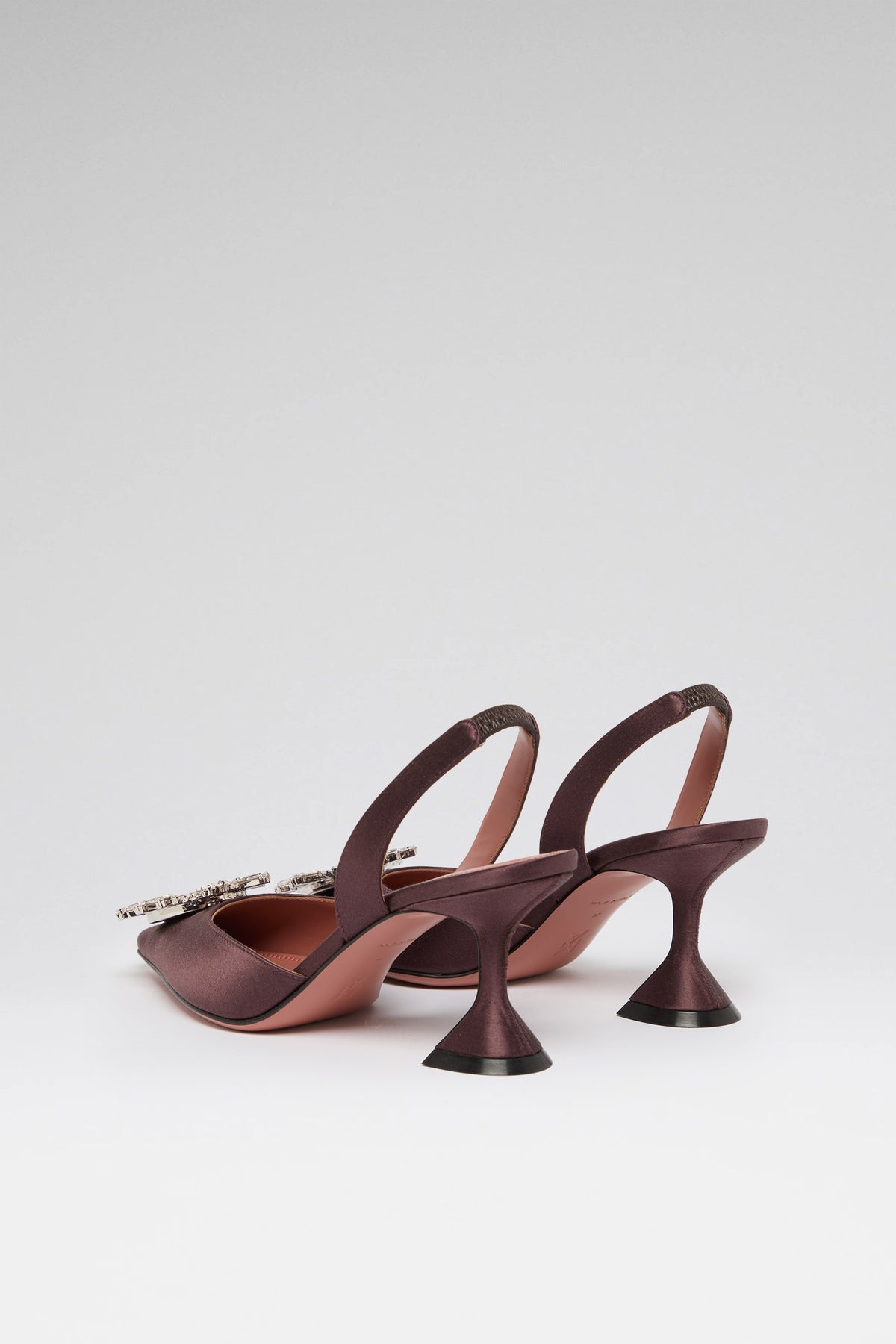 Begum 70 luxury coffee satin slingbacks for women