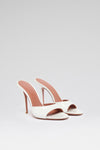 Elodie 105 luxury white patent slippers