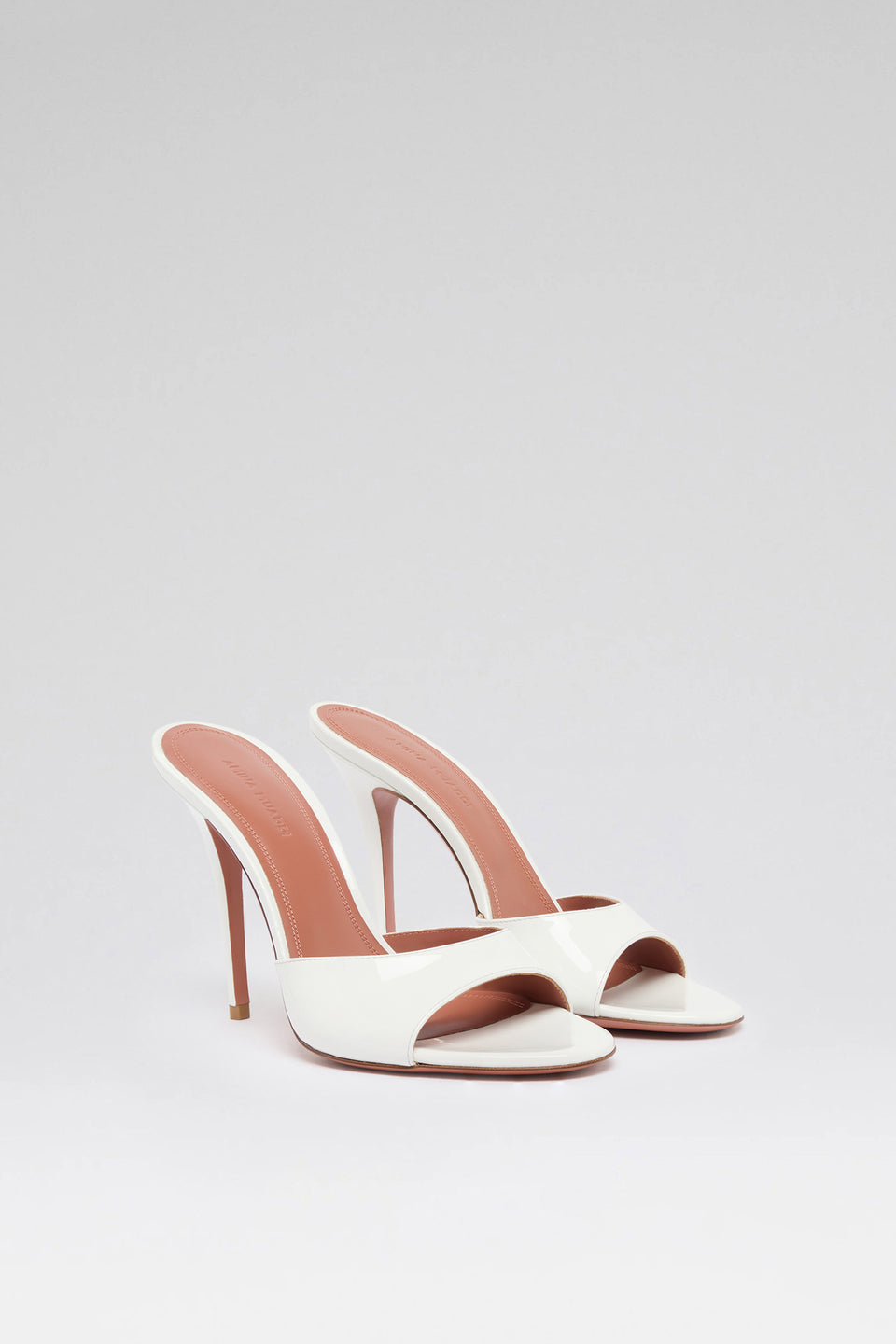 Elodie 105 luxury white patent slippers