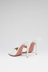 Elodie 105 luxury white patent slippers for women