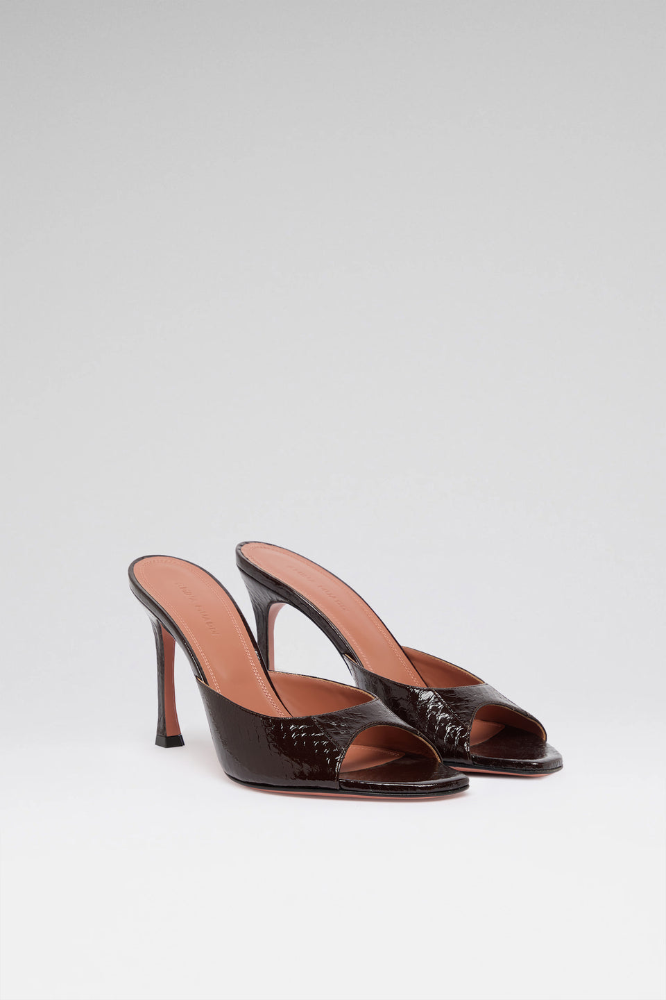 Alexa 95 luxury shiny coffee snake slippers
