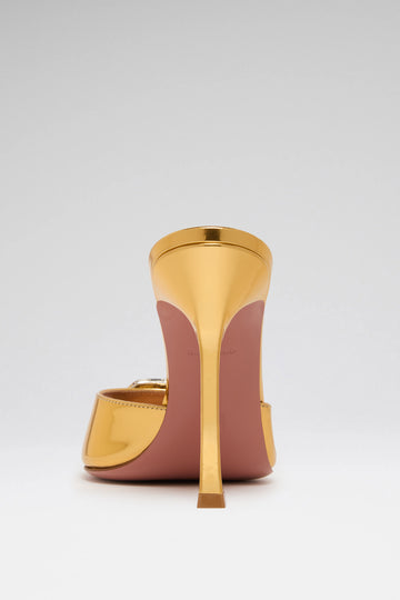 Mini Camelia Slipper 105 Gold Mirror And White Crystal Buckle