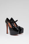Cynthia mary jane 155 luxury black patent platforms