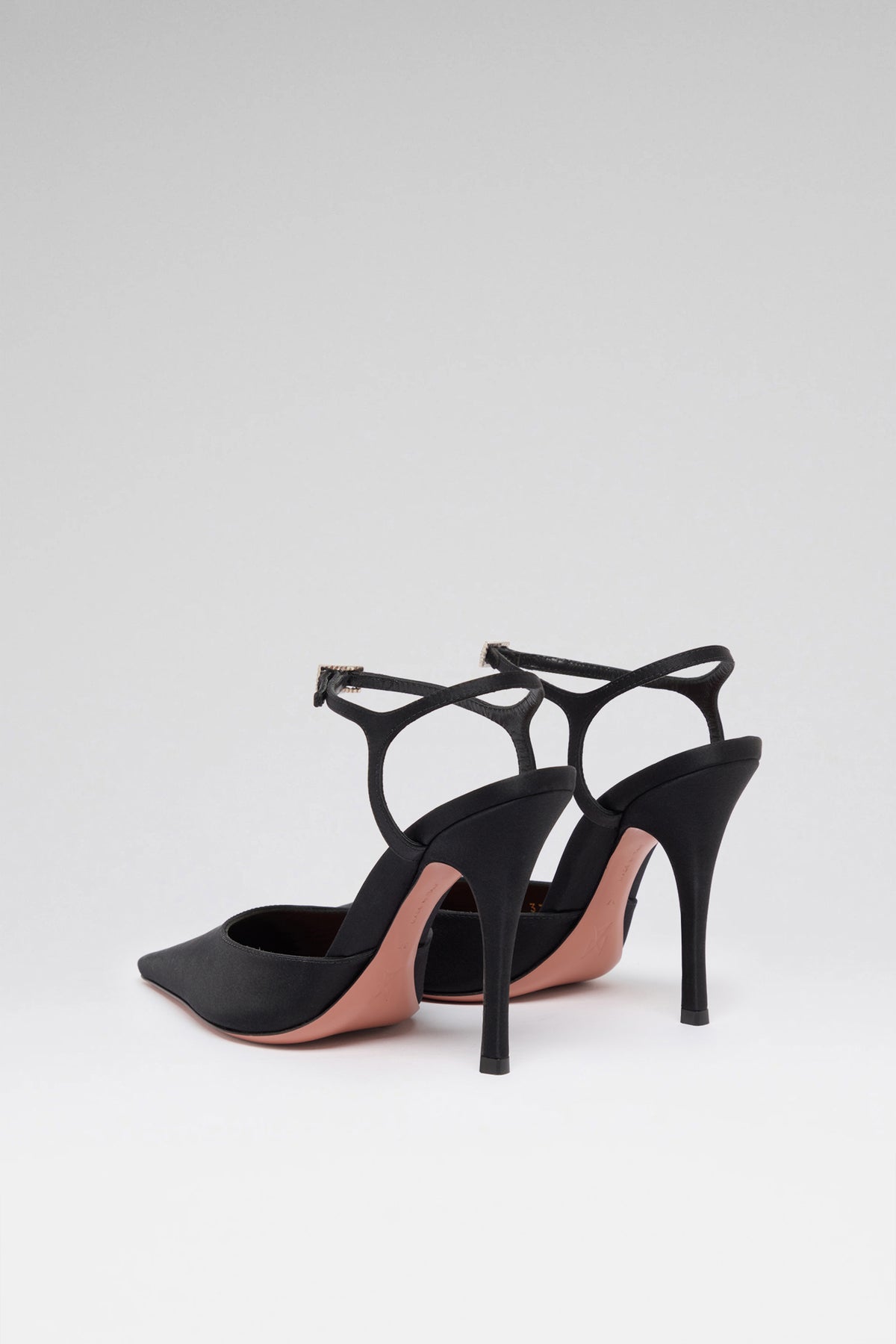 Carolyn 100 luxury black satin white crystal buckle pumps for women