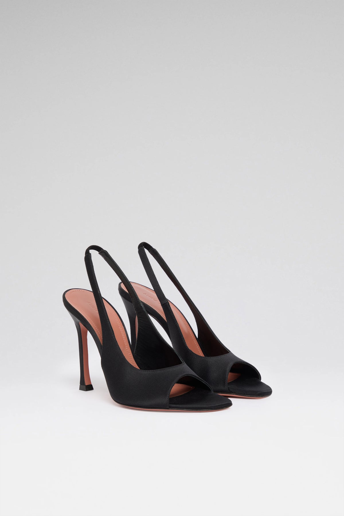 Alexa 105 luxury black satin slingbacks