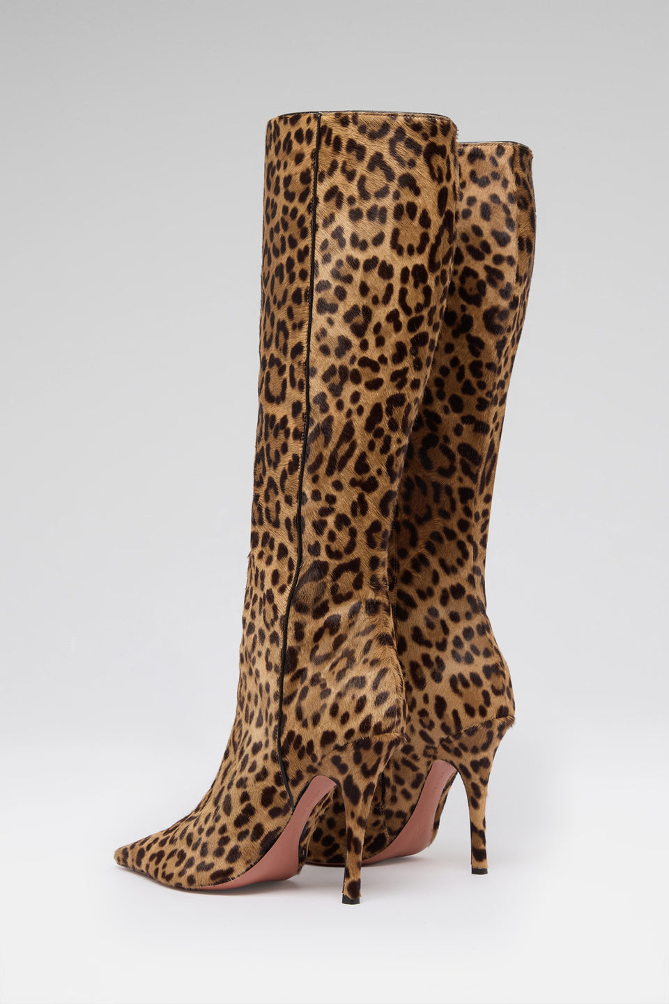 Felicia 100 luxury leopard pony boots for women