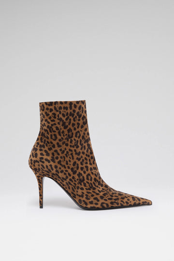Barbara Bootie 90 Leopard Printed Suede