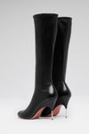 Bruna 95 luxury black stretch nappa boots for women