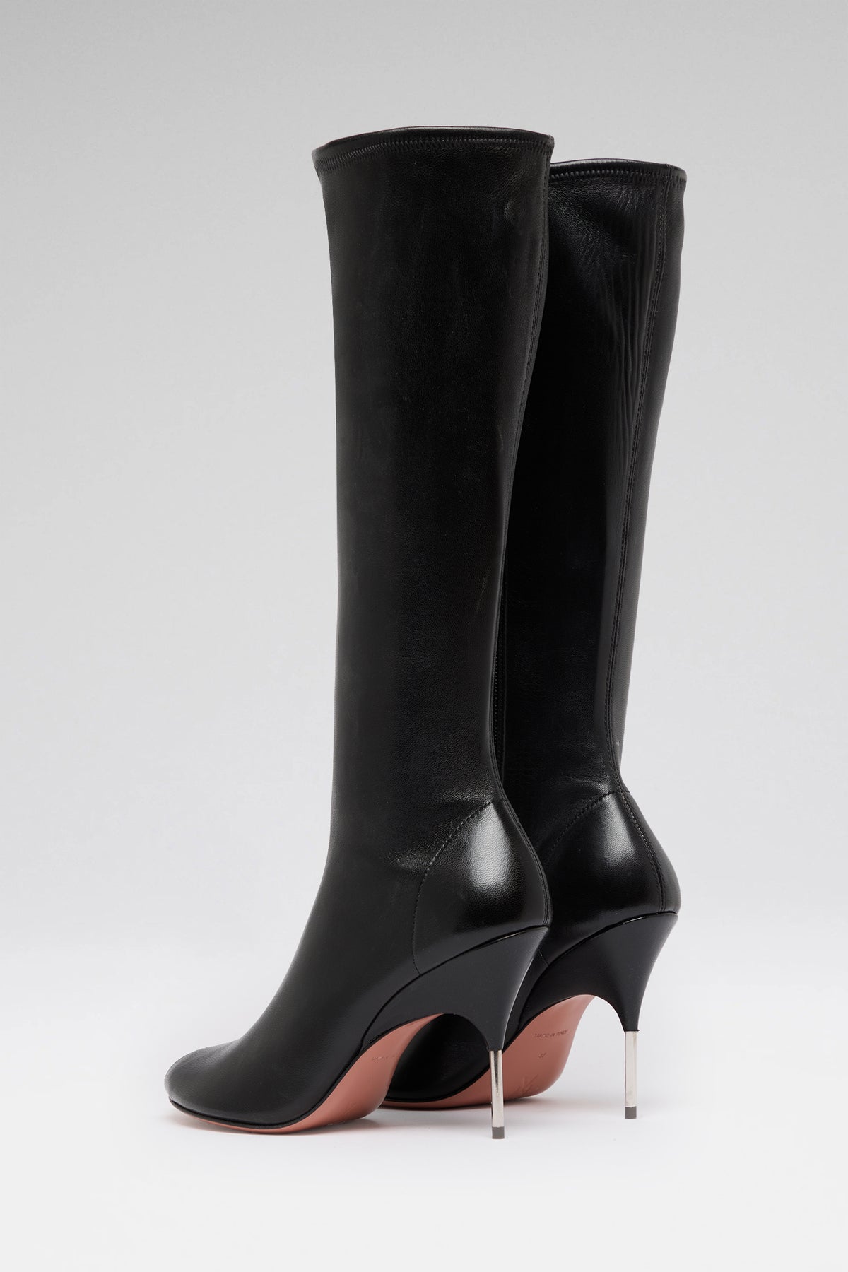 Bruna 95 luxury black stretch nappa boots for women