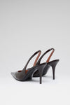 Anok 90 luxury coffee snake slingbacks for women