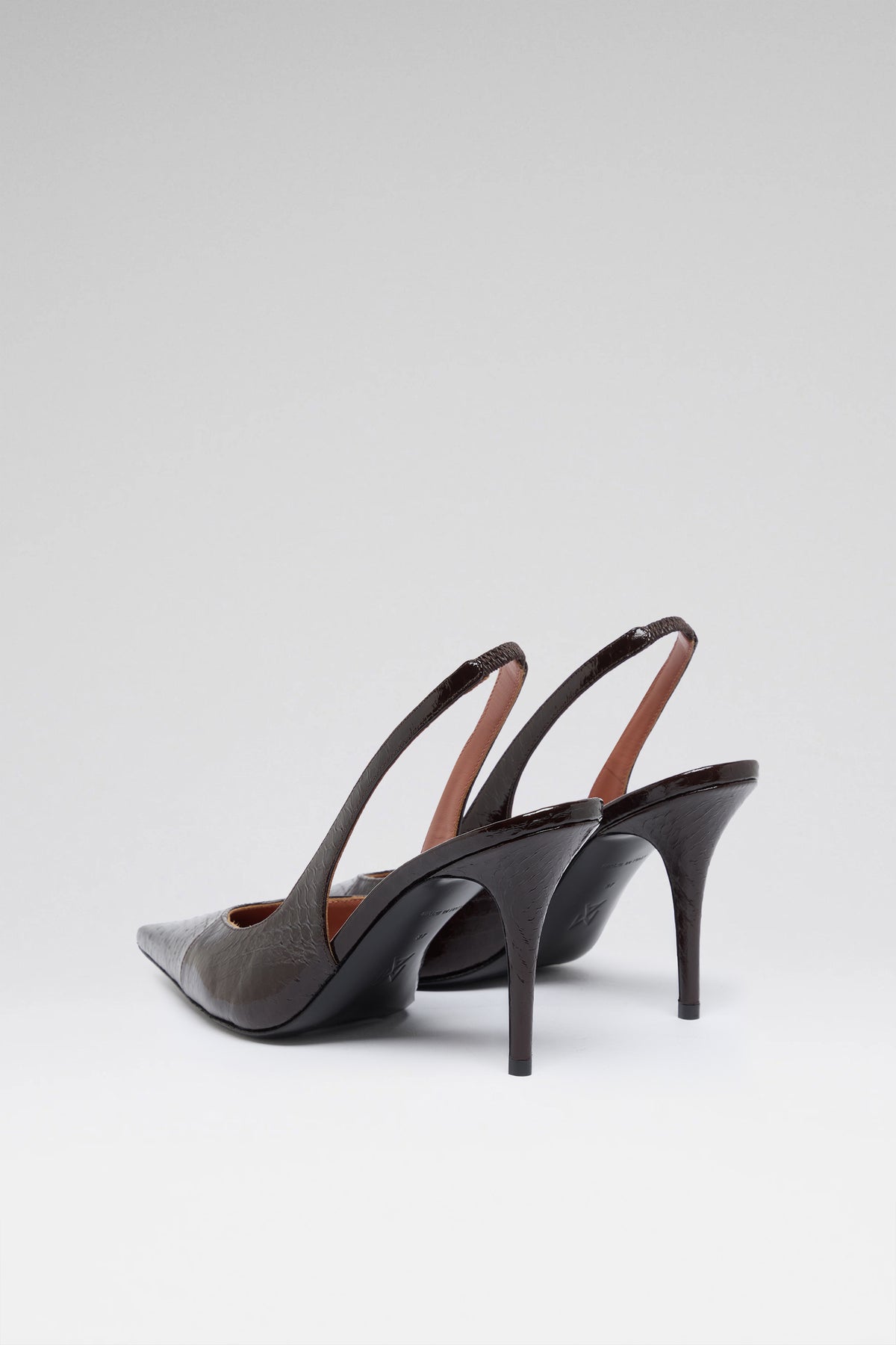 Anok 90 luxury coffee snake slingbacks for women