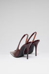 Anok 105 luxury merlot patent slingbacks for women