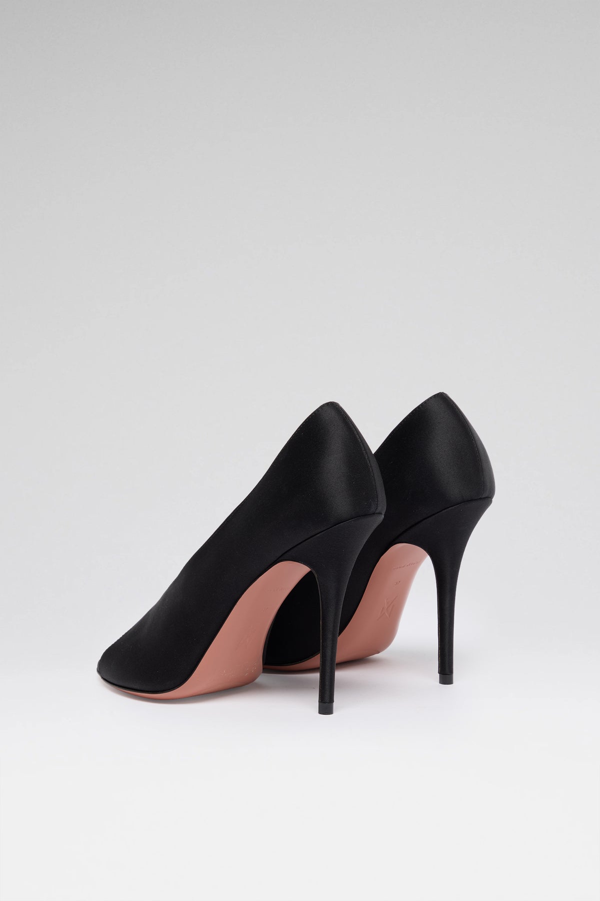 Barbara peep toe 105 luxury black satin pumps for women