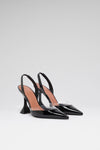 Lara 95 luxury black transparent patent slingbacks