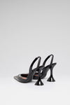 Lara 95 luxury black transparent patent slingbacks for women