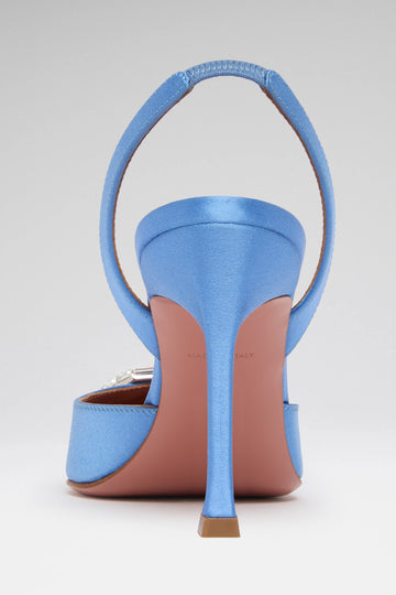 Camelia Sling 90 Sapphire Satin And Sapphire Nappa