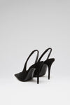 Anok 105 luxury black suede slingbacks for women