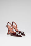Begum 95 luxury merlot patent slingbacks