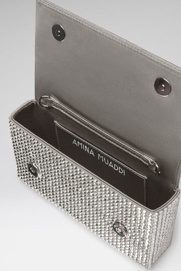 Paloma Mini Silver Satin And White Crystals