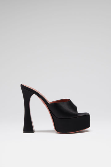 Dalida Plateau Slipper 140 Black Satin