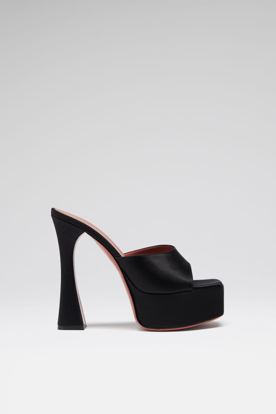 Dalida Plateau Slipper Black Satin