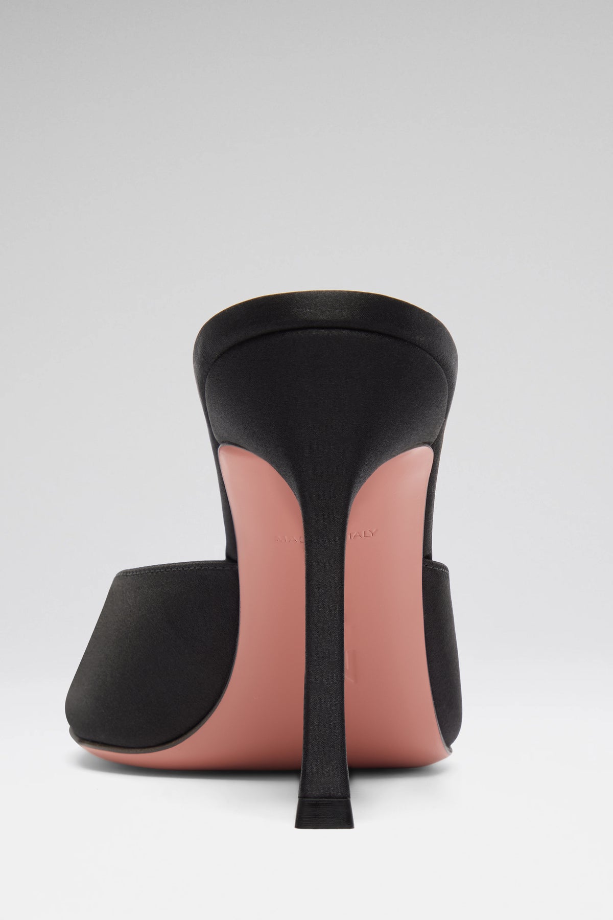 Alexa 95 Black Satin Slippers | Amina Muaddi Luxury Shoes For Women