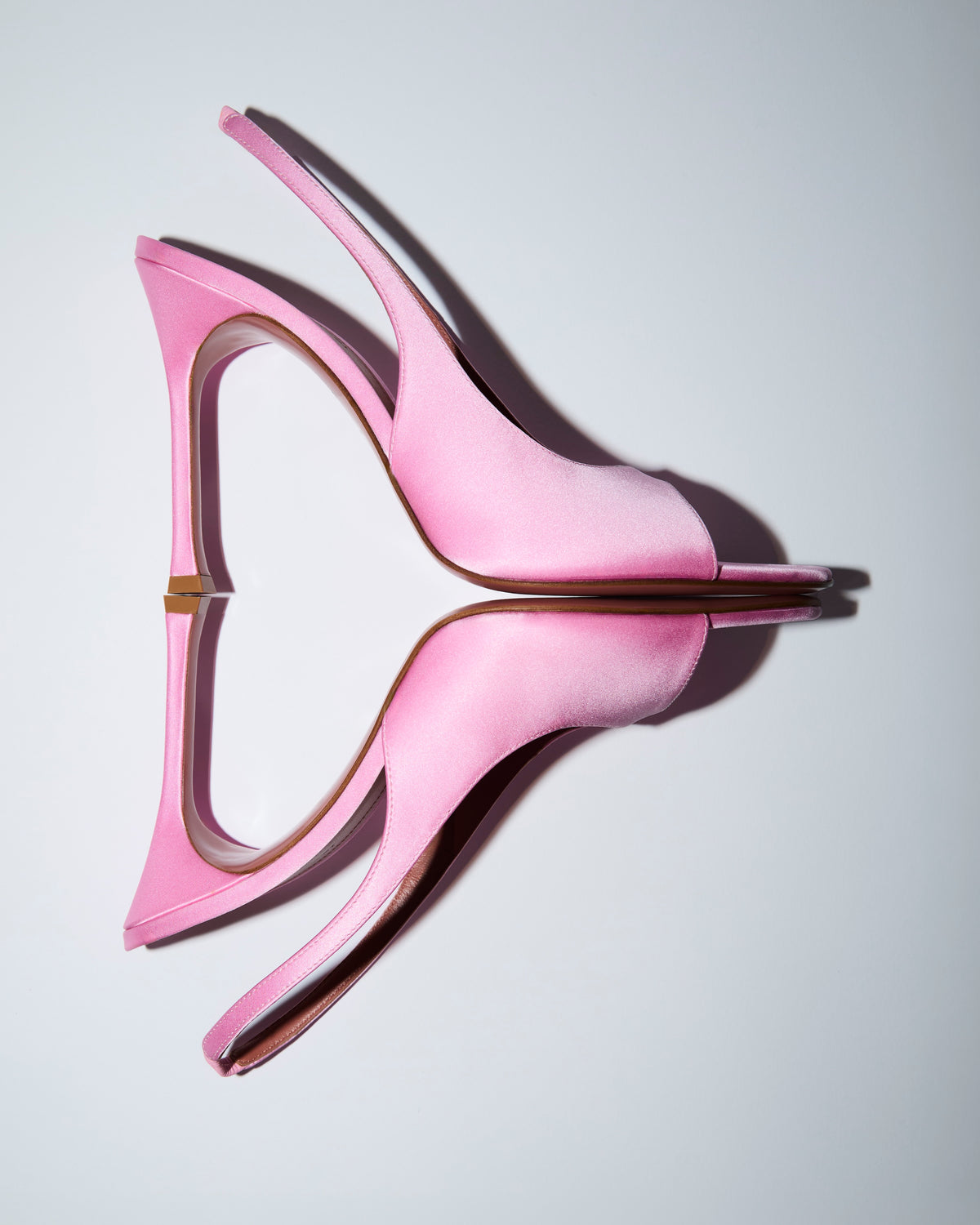 Amina Muaddi Alexa slingback pumps in pink satin, Amina Muaddi for Victoria’s Secret 2026