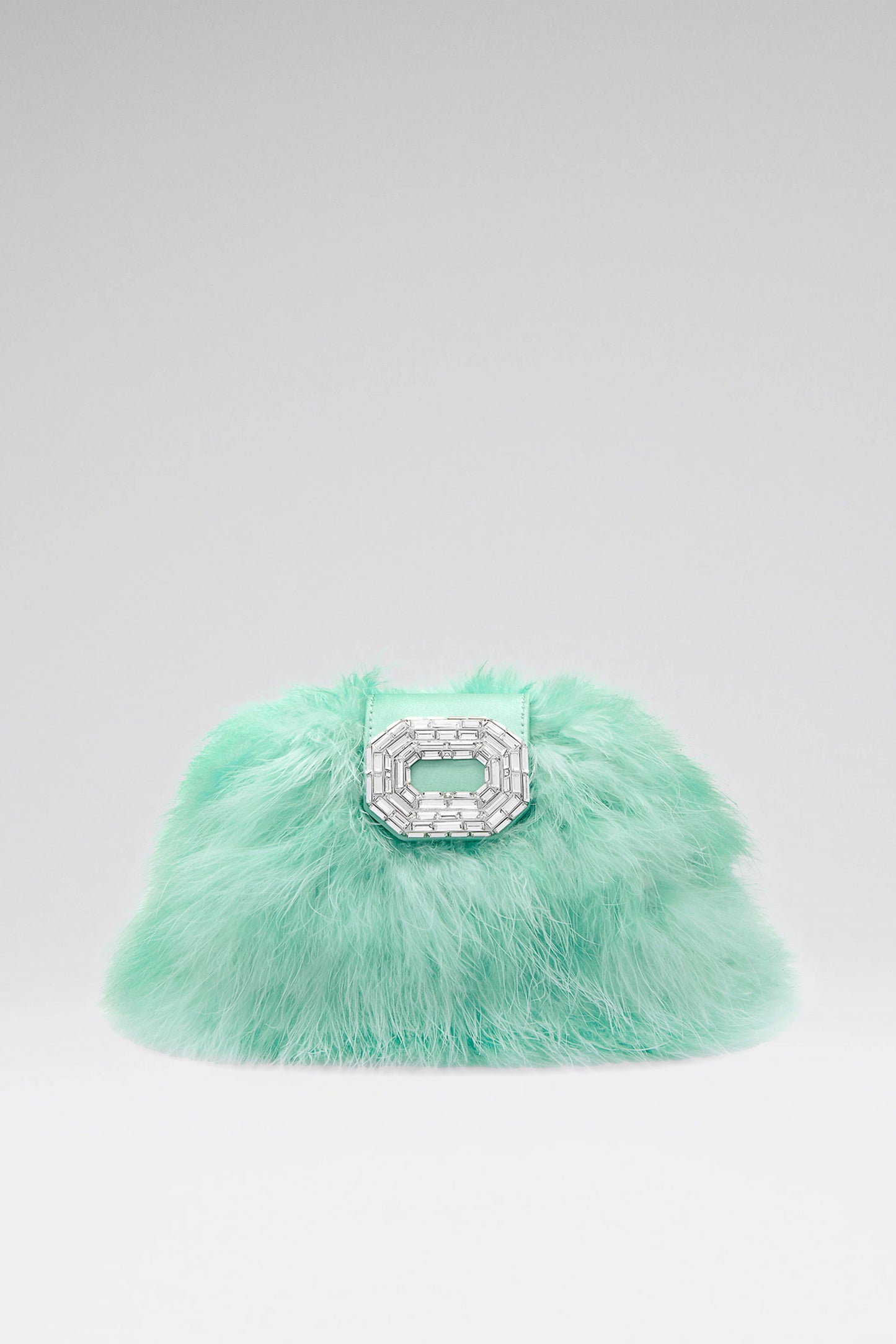 Camelia Clutch Mint Blue Feather