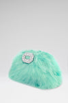Camelia Clutch Mint Blue Feather