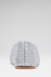 Ane Crystal Flat Silver Suede And White Crystals