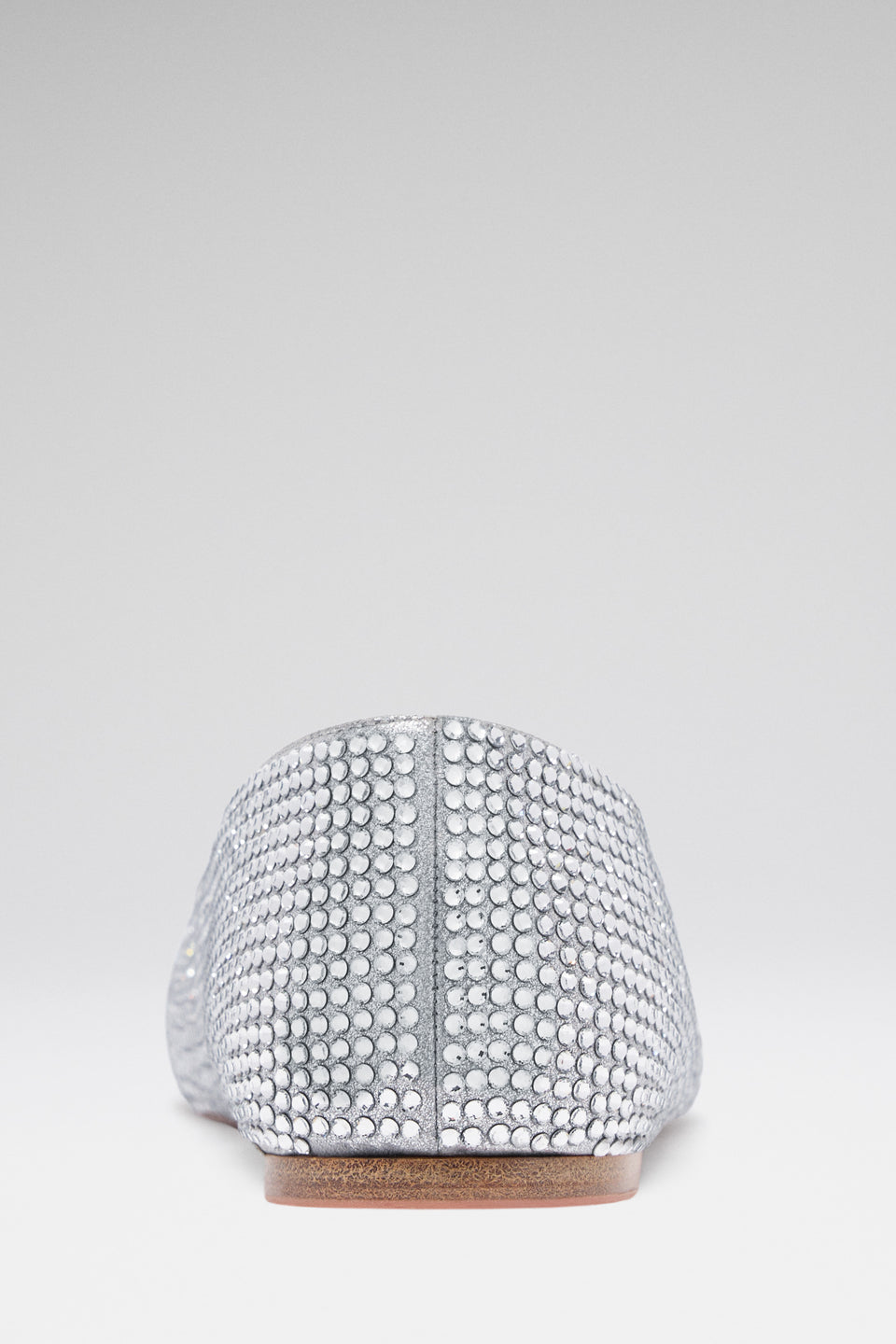 Ane Crystal Flat Silver Suede And White Crystals