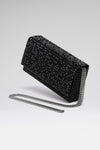 Superamini Paloma Black Satin with Jet Crystals and Gun Metal Hardware