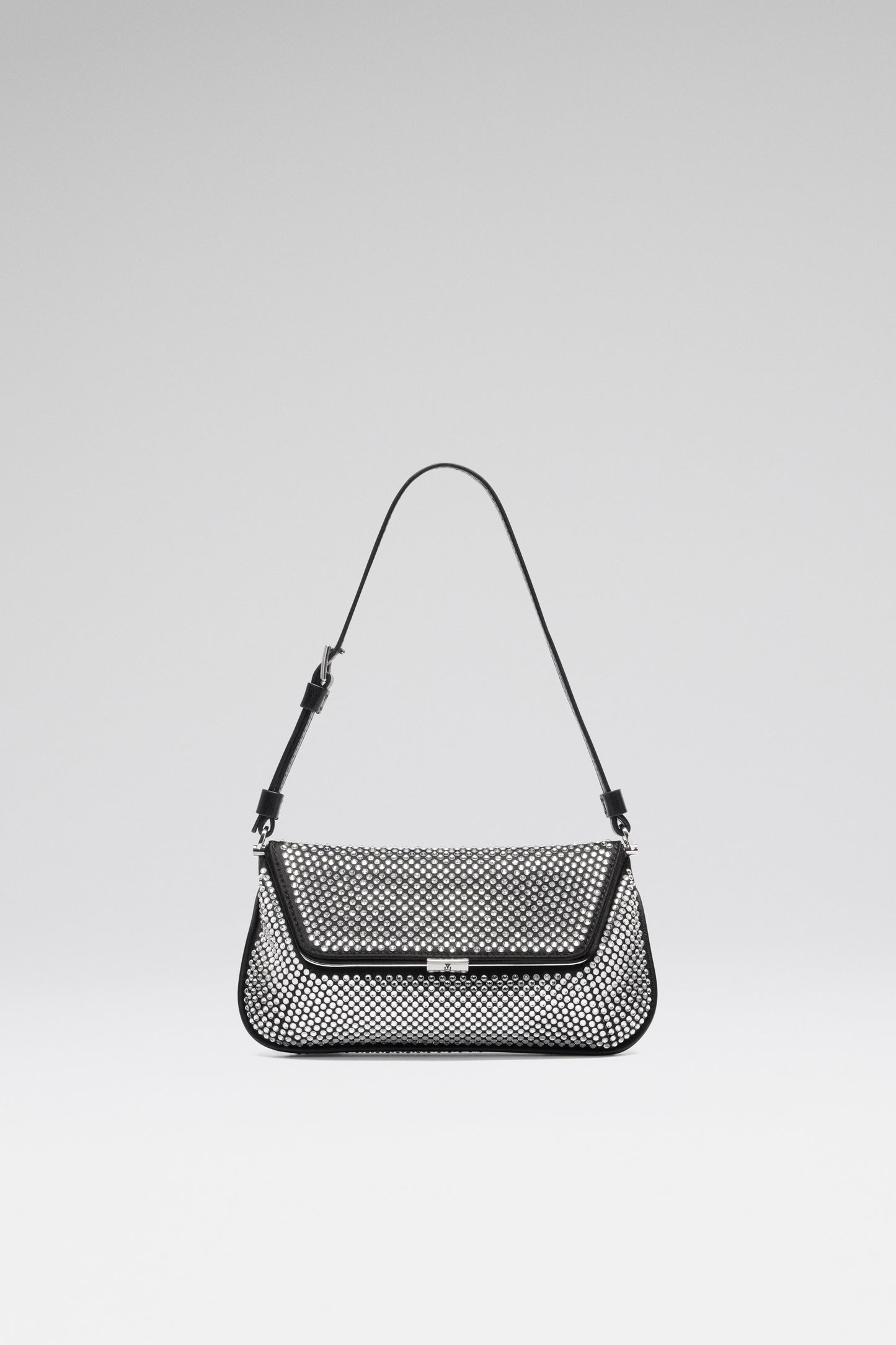Ami Mini Crystal Black Satin And White Crystals