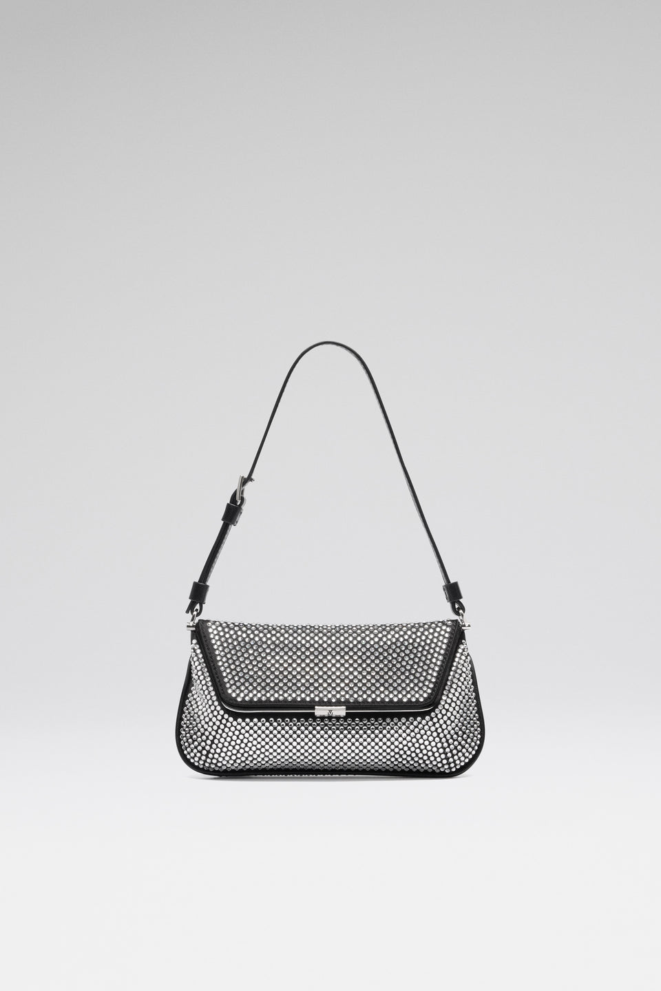 Ami Mini Crystal Black Satin And White Crystals
