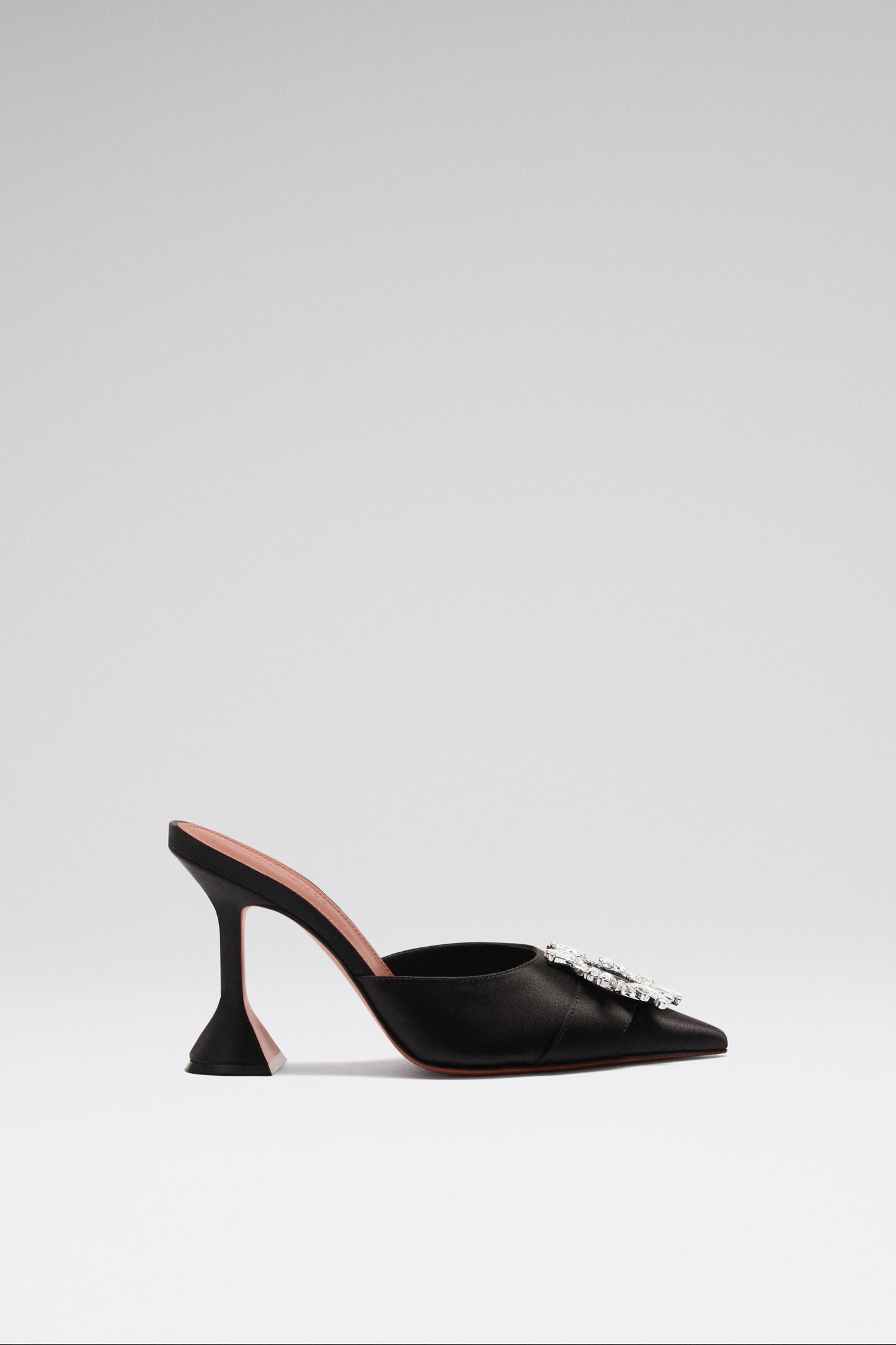 Begum Mule Black Satin