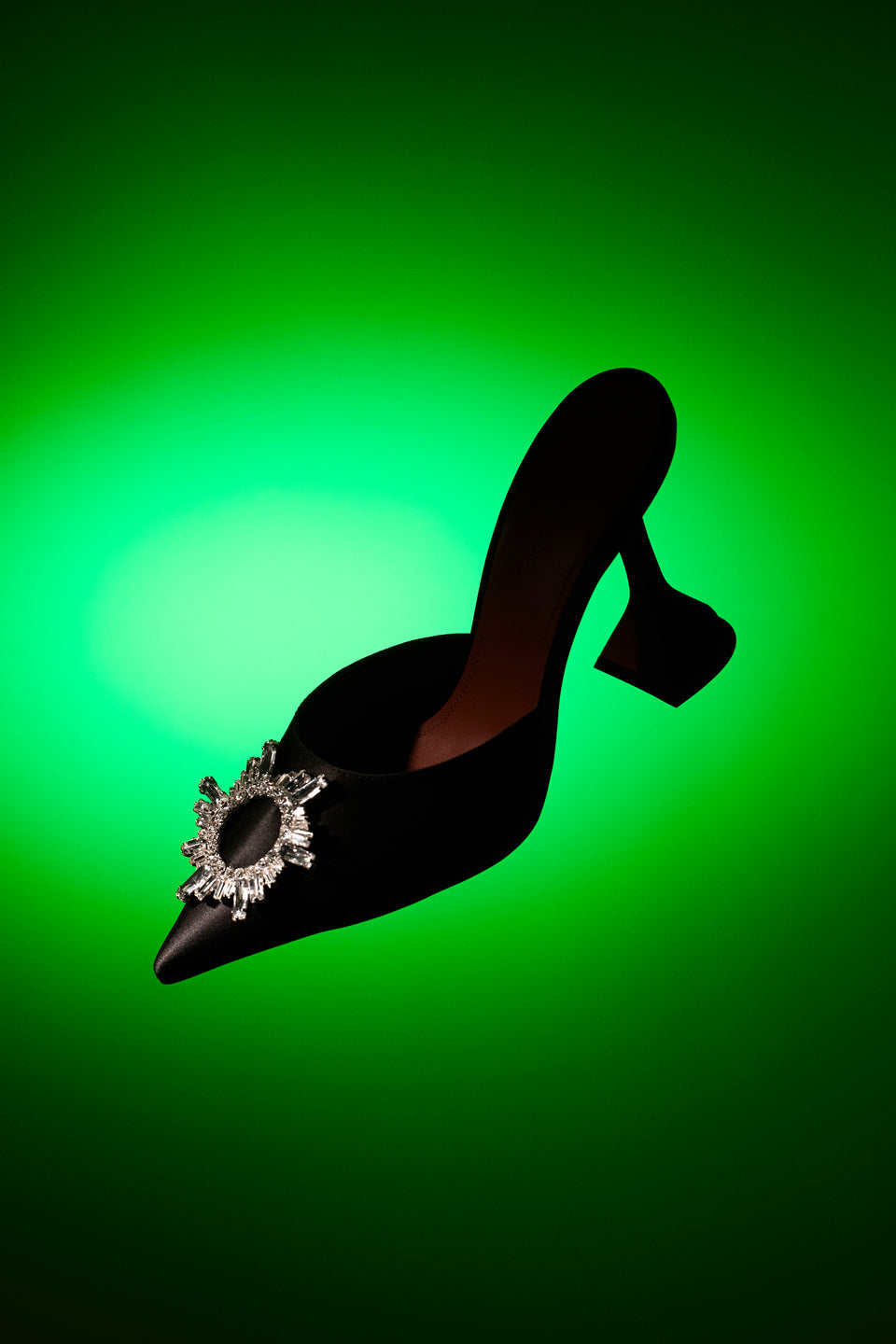 Begum Mule Black Satin