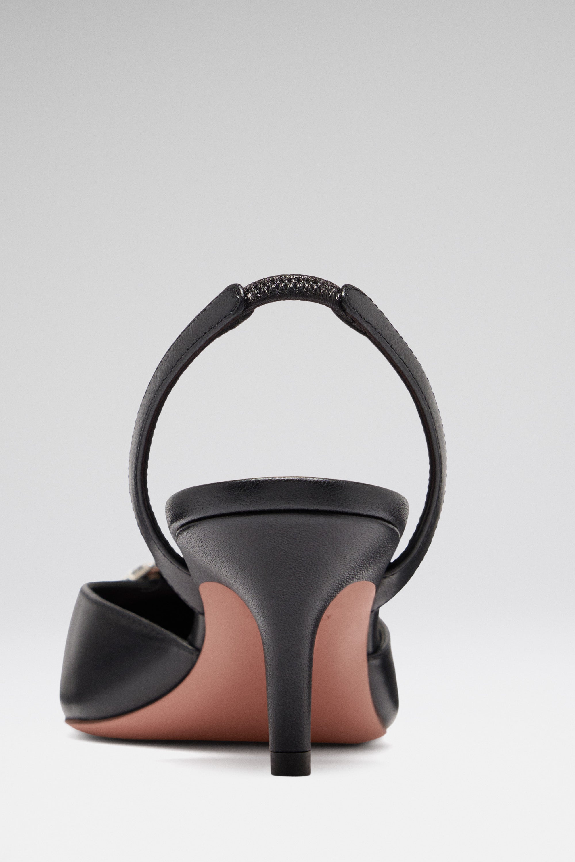 Camelia 60 Black Nappa Slingbacks | Amina Muaddi Luxury Shoes For
