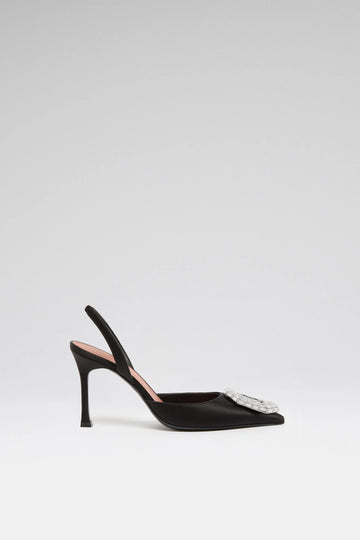 Camelia Sling 90 Black Satin