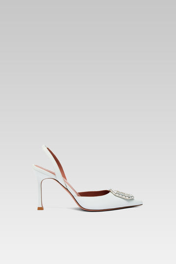 Camelia Sling 90 White Nappa