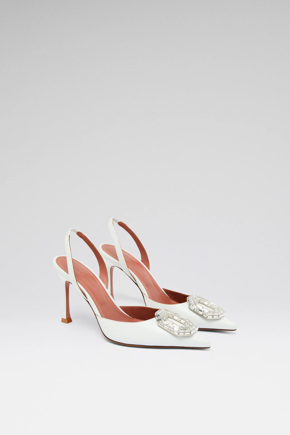 Camelia 90 luxury white nappa slingbacks
