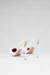 Camelia 90 luxury white nappa slingbacks for women