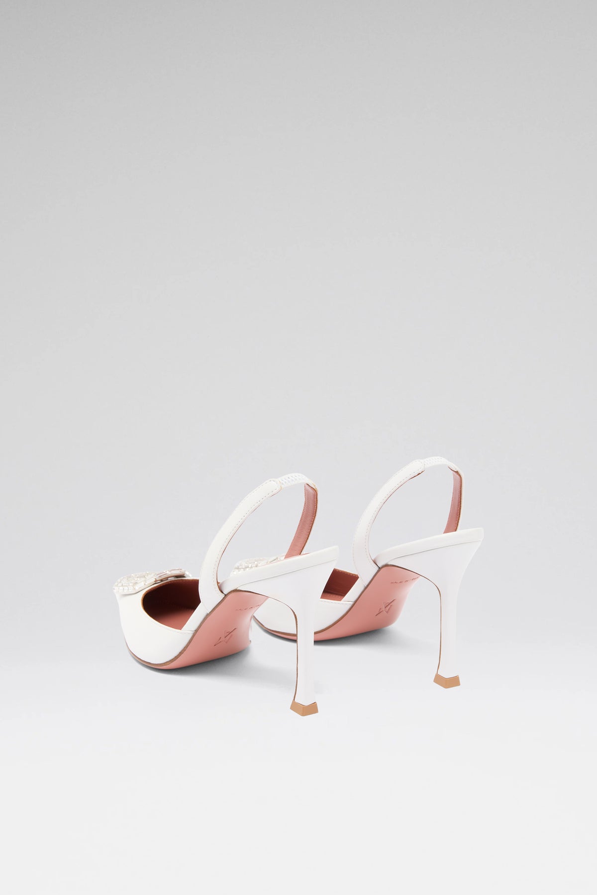 Camelia 90 luxury white nappa slingbacks for women