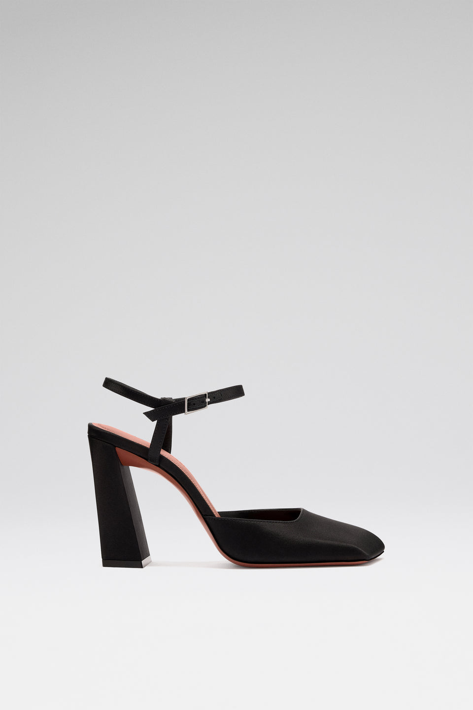 Charlotte Pump Black Satin And Silver Buckle