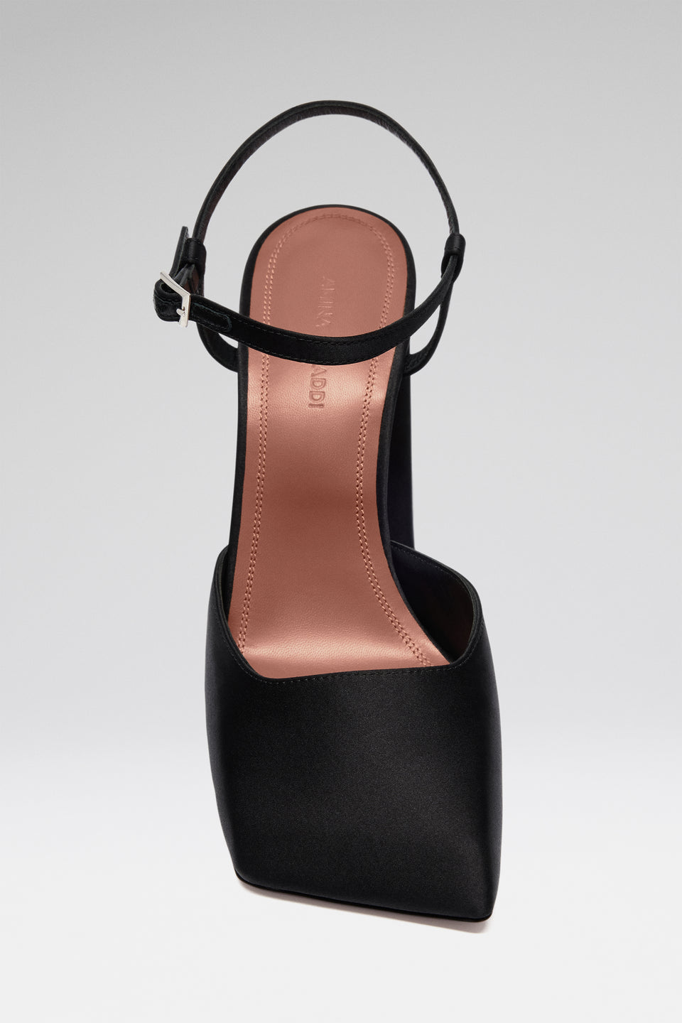 Charlotte Pump Black Satin And Silver Buckle