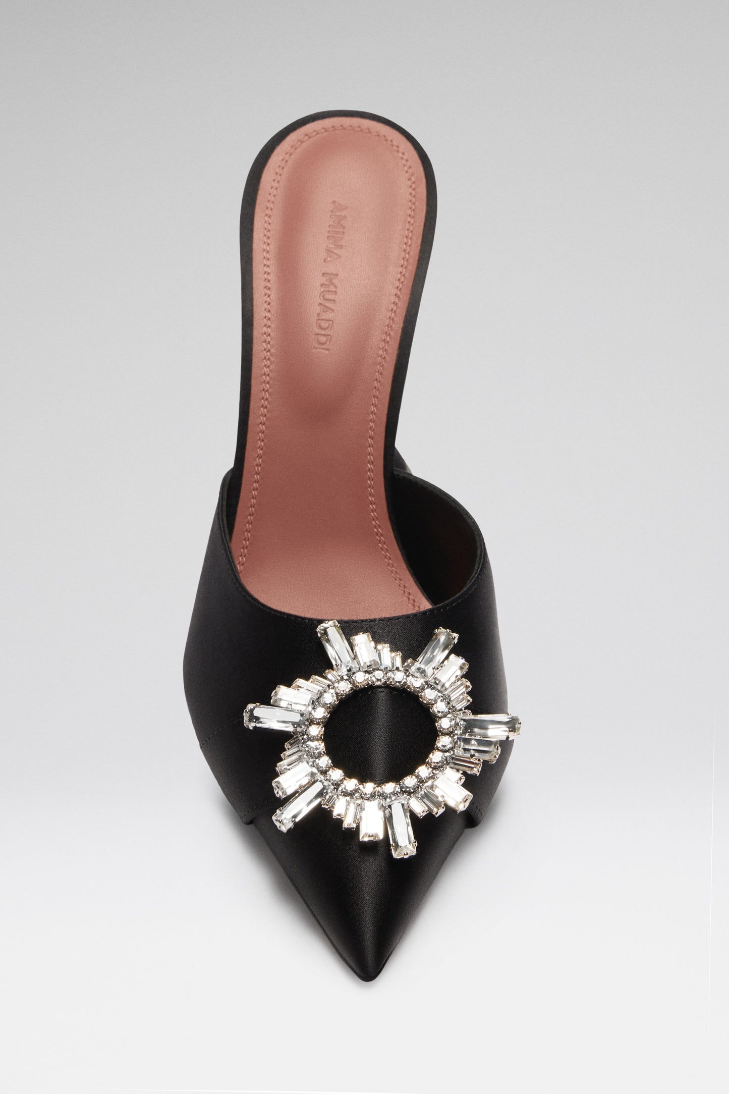Begum Mule Black Satin