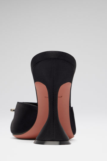 Begum Mule Black Satin