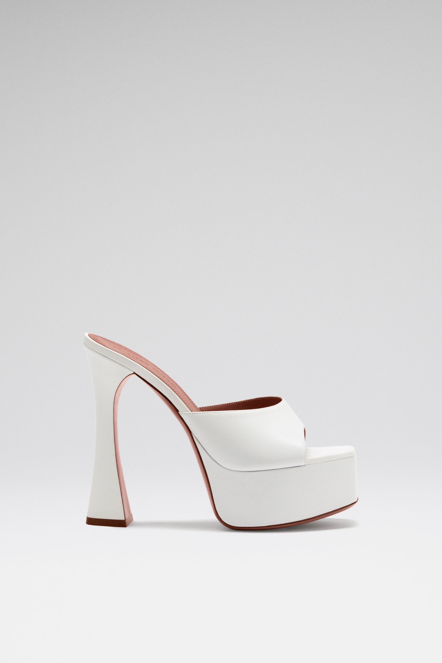 Dalida 140 luxury white nappa platform slippers for women