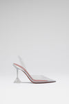 Holli 95 luxury transparent pvc glass slingbacks for women