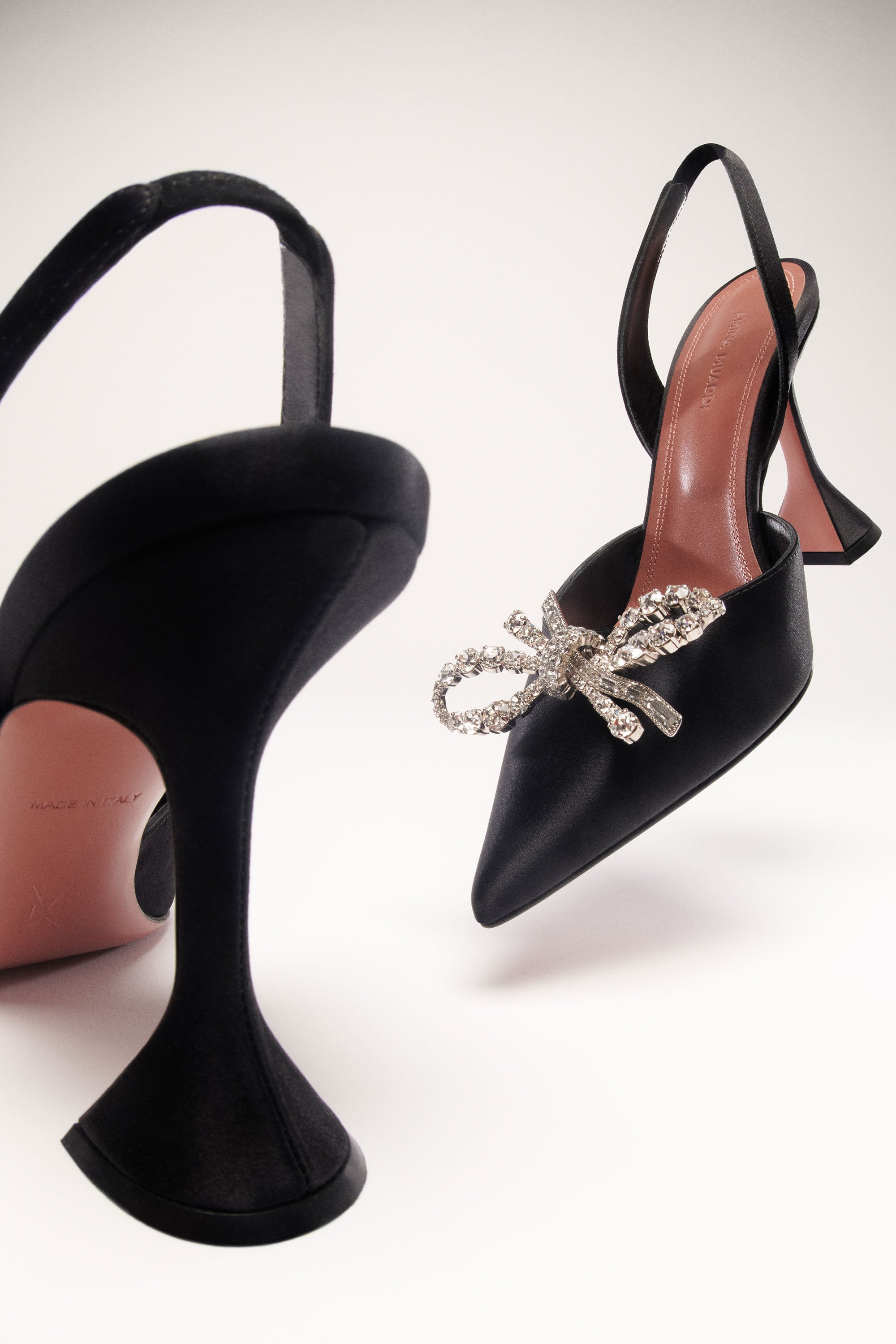 シューズ・サンダルその他 AMINA MUADDI Woman Pumps Black ROSIESLING SATINBLACK Rosie Sling Black Satin