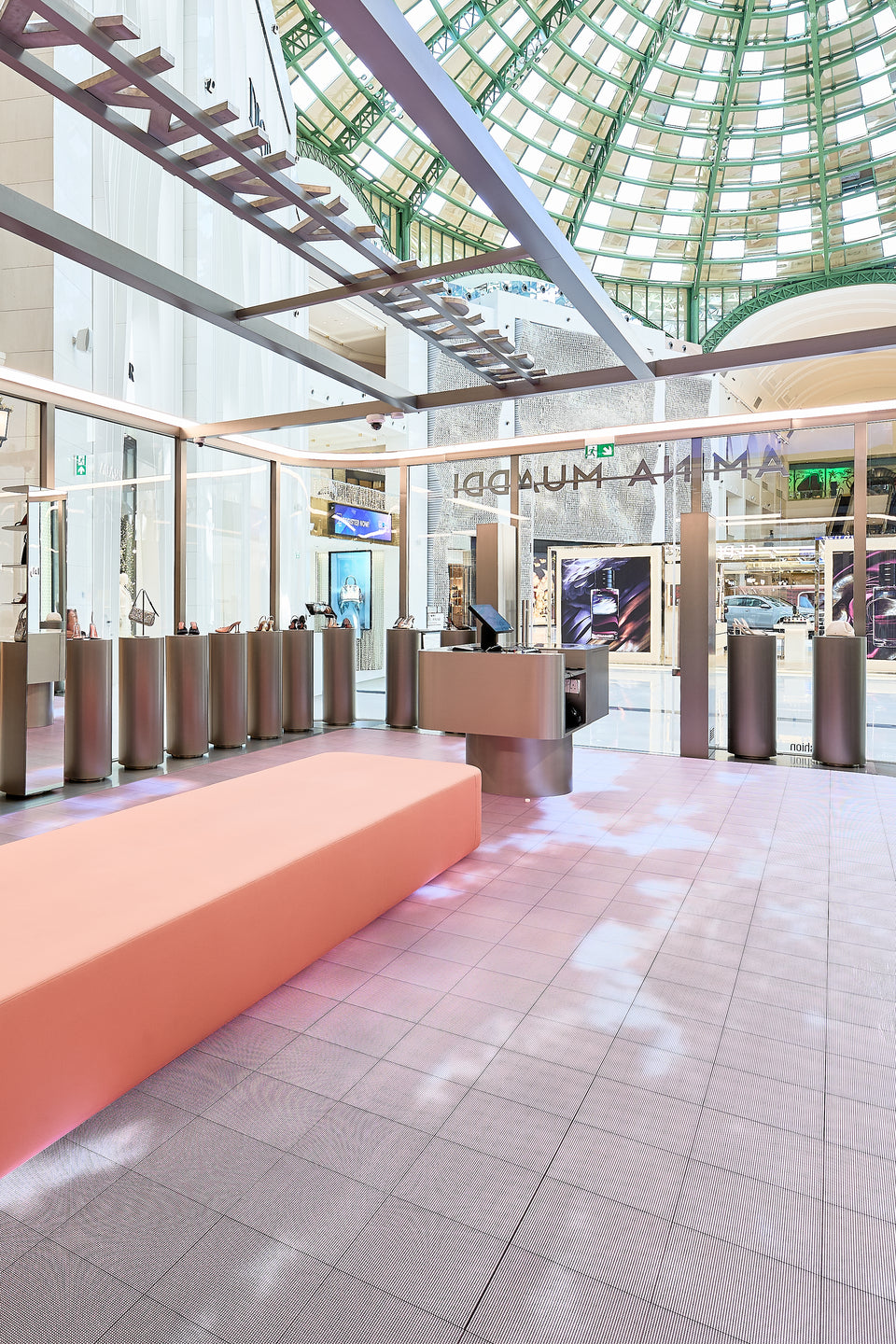 Luxury Heels by Amina Muaddi - clear mule with flared heel